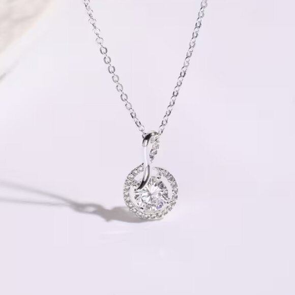 925 Sterling Silver Womens 2ct Diamond Pendant Necklace Ladies New 16 18 Jewelry - Picture 4 of 7